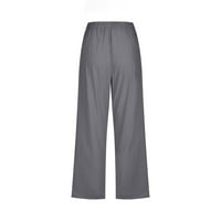Fartey Women Pamučne posteljine Capri hlače Roodne udobne džepove Elastične struke nacrtavajuće hlače