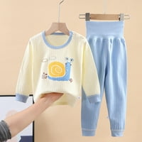 Slatka modna odjeća set za djevojčice za djecu za djecu za djecu, mekani pidžami crtani ispisi viseći struk dugih rukava kida za spavanje za 3 godine