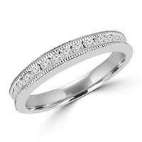 0. CTW okrugli dijamantni polučvrst vjetarnih vjenčanih prstena u 14k bijelo zlato - 7.5
