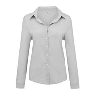 PBNBP modni pad odjeće plus veličina gumba dolje posteljina majica casual punog radnog ureda Dressy Bluuses Ljetni ušteda