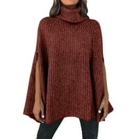 Džemper za žene za žene jesen zimske turtleneck poncho modni cvrkutni pleteni ogrtač Wrappullov skače