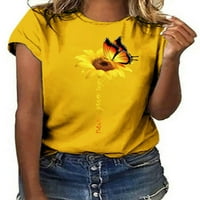 Hait ženski kratki rukav suncokret majica Ležerne ljetne grafičke majice Tee majice Bluze