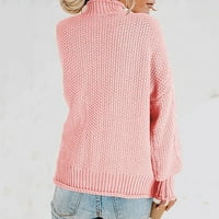 Popust Ženski modni džemper za žensku kauč u obliku kamenca, pulover, pulover Twist jesen zimski skakač ružičasti m