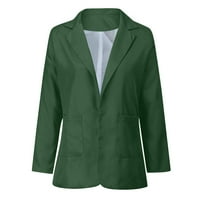 Hvyesh plus veličina Blazer za žene s dugim rukavima otvorenim prednjim radnom kancelarijskim jakni