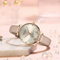 Žena gledaju luksuzne elegantne dame kvarcne ručne satove sa kožnim novim šarmantnim dizajnom ženski sat