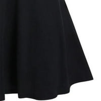 Lovskoo ženske haljine Ljetni modni jeseni božićni ispis uzročno isključeno dugme ramena dugih rukava haljina za odmor s-2xl crna