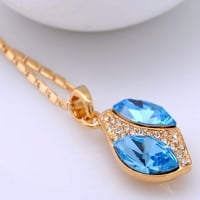 Swarovski kristalni element Aquamarine Marquise Stones ogrlica za lišće