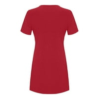 Žpanxa haljine za žene modne žene casual kratkih rukava O-izrez Čvrsta dame labava mini haljina ženske haljine crvene haljine l