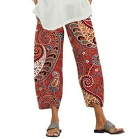 IOPQO široke pantalone za žene za žene Ležerne prilike modne elastične strugove sa džepom Loose harem