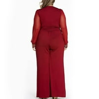 DQueduo Jumpsuits za žene Modne bib pantalone Kombinezoni Baggy Rompers Žene dugih rukava široki nogavi