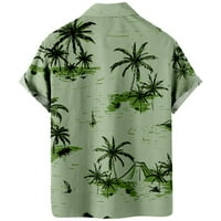 Havajska majica za muškarce Coconut Tree 3D ispis na otvorenom ulicom Print Top modni dizajn casual muške košulje zelene boje
