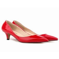 RotoSW ženske vjenčanice cipele Leopard peta pumpa šiljasti prstiju modne cipele s petom patentne kožne cipele Poslovne neklizajuće sandale za petu crveno 5,5