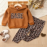 Toddler Baby Girl Hlače postavio dugi rukav duks dukserice + Leopard Dukset