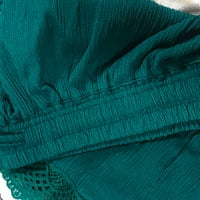 Smanjenje Ryrjj ženske kratke hlače Modni ljetni posteljina labava elastična struka seksi izdubljena čipkasti crteže crne kratke hlače