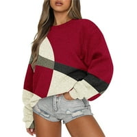 Ženske prevelike dukseve Fleece Crew pulover iz vuna Ležerne prilike Comfy Fals modni odjeću