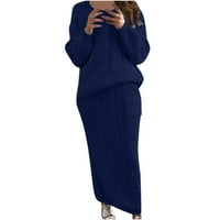 Ženska zima casual Chunky kabel Klintne suknje duge olovke Opremljene supere za prevelike pulover