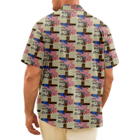 4. jula muška havajska majica SAD Nacionalna zastava Grafička ulična majica ovratnik 3D Print Athletic