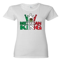 Divlji bobby meksički kralj latino pride ženski grafički tee, bijeli, mali, mali