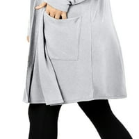 Metoda Ženska otvorena prednja karigan s dugim rukavima, Ležerne prilike, osnovni lagani meki džemper sa Slouchy džepovima Newj Heather Siva 3x