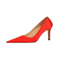 Fangasis ženske visoke potpetice uperene prstiju Comfort pumpe Svečane haljine cipele crvene 6,5