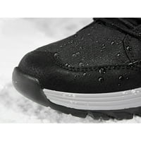 Avamo dame Winter Boot Srednja teletska čizme za snijeg Plish obloženi topli čizme Radni gležnjači planinarenje hladnim vremenom Fau fur cipele crna 5