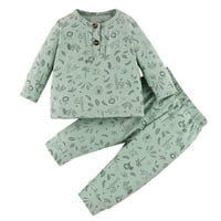 Toddler Baby Boy Girl Outfit dugih rukava crtani printova Trčevi dukserice Pulover vrhove Hlače Set odjeće