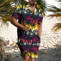 Muška odjeća Lagani Havajski kimono kardigan Dugme s kratkim rukavima dolje Tropske cvjetne košulje