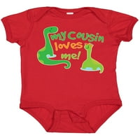 Inktastic moj rođak voli me dinosaur poklon baby boy ili baby girl bodysuit