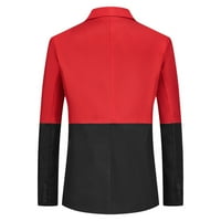Muški ležerni jesen i zimski trend ovratnik navratnik jednostruki tanak fit okrugli džep jakna malo odijelo crveno xl