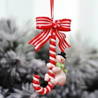 Lierteer Santa Claus Snowman Candy Cane Cane Ornament Božićno ukrašavanje