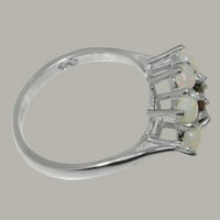 Britanci napravili tradicionalni čvrsti čvrsti srebrni prsten sa prirodnim Garnet & Opal Womens Ring