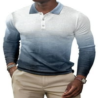 WRCNOTE MENI THIRTS Geometrijski print Polo majica rezervacija izrez TEE Office Color Blow Bluza s dugim