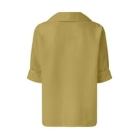 Ženska majica Trendne košulje štand dugme za ovratnik dugih rukava puna boja vrhunska majica za žene