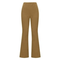 Azrian Womens Falk Modne hlače, ženska modna udobna guštena džepa u boji Ležerne prilike pantalone Khaki veličine S na prodaju