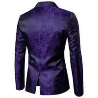 Yievt muns odijelo odobrenje GrooomsMen maby odijelo cvjetni tiskani tasteri blezer jakna sa džepom