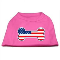 Mirage proizvodi za kućne ljubimce Američka majica zastava u obliku kostiju, 3x-velika, svijetla ružičasta