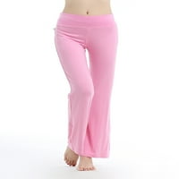 Avamo ženske gamaše visoke strukske dno solične joge hlače Sport pune dužine pantalone duge ravne noge
