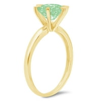 1.5ct okrugli rez zeleni simulirani dijamant 18k žuti zlatni godišnjički angažman prsten veličine 9