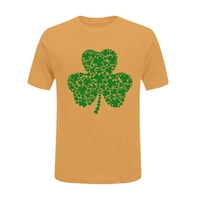 Gotyou Dan St. Patricki Ženski simpatični ispisani kratki rukav, okrugli vrat unaprijed retro kratkih rukava Ljetna majica Top Orange 3xl