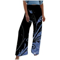 Fartey ženske hlače na plaži Roomy Confy cvjetni print elastični visoki struk pantalone džepove sa dnevnim
