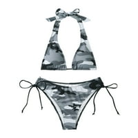 Modne žene Split kupaći kostim bikini kamuflažni remen casual set kupaćih kostimi