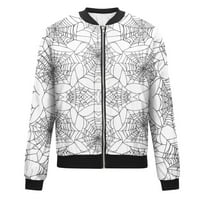 Feternalne jakne za žene Dugih rukava Lagana zip useljena modna printa Outerwear Lesual Quilted Jackets