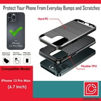 Capsule Case četkani futrola Kompatibilna s iPhone Pro MA [ShockOfund Texture Heavy Duty Crna futrola za telefon za iPhone Pro S. Svi prevoznici