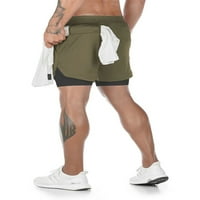 Zodanni muškarci dno elastične struke Ljetne kratke hlače nacrtavajuće kratke hlače Atletski mini pantalona za obuku vojske zelene m