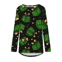 Žene tunike vrhovi božićne klirence jeseni modni modni novost Xmas Tree Ispis CrewNeck majice dugih