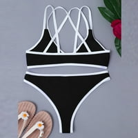 HHEI_K ženska modna seksi bustier čvrsta boja zavoj split bikini kupaći kostim bikini setovi za žene