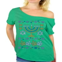 Newkward Styles Hanukkah Menorah sa ramena za hanukkah ženske jevrejske majice smiješni odmor za svoje