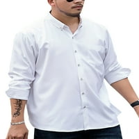 Voguele Muška majica rever izrez Tunika košulja dugih rukava jesenska bluza Redovna fit bijela