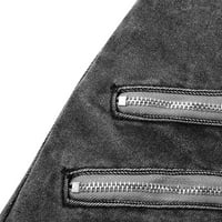 Muške traperice Slim Fit traper jean hlače Pocket casual pantalone patentni pantni pantalone Grey XL
