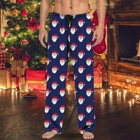 yubnlvae božićne muške casual pantalove padžama hlače sa crtežom i džepovima Božićni poklon